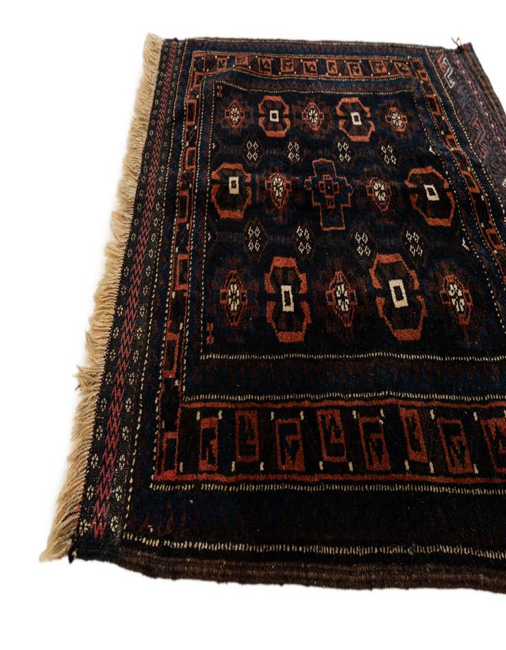 Detail image of  2' 6 x 2' 7  Hand Knotted Balouch Persian Wool Square Rug