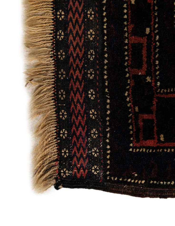 Detail image of  2' 6 x 2' 7  Hand Knotted Balouch Persian Wool Square Rug