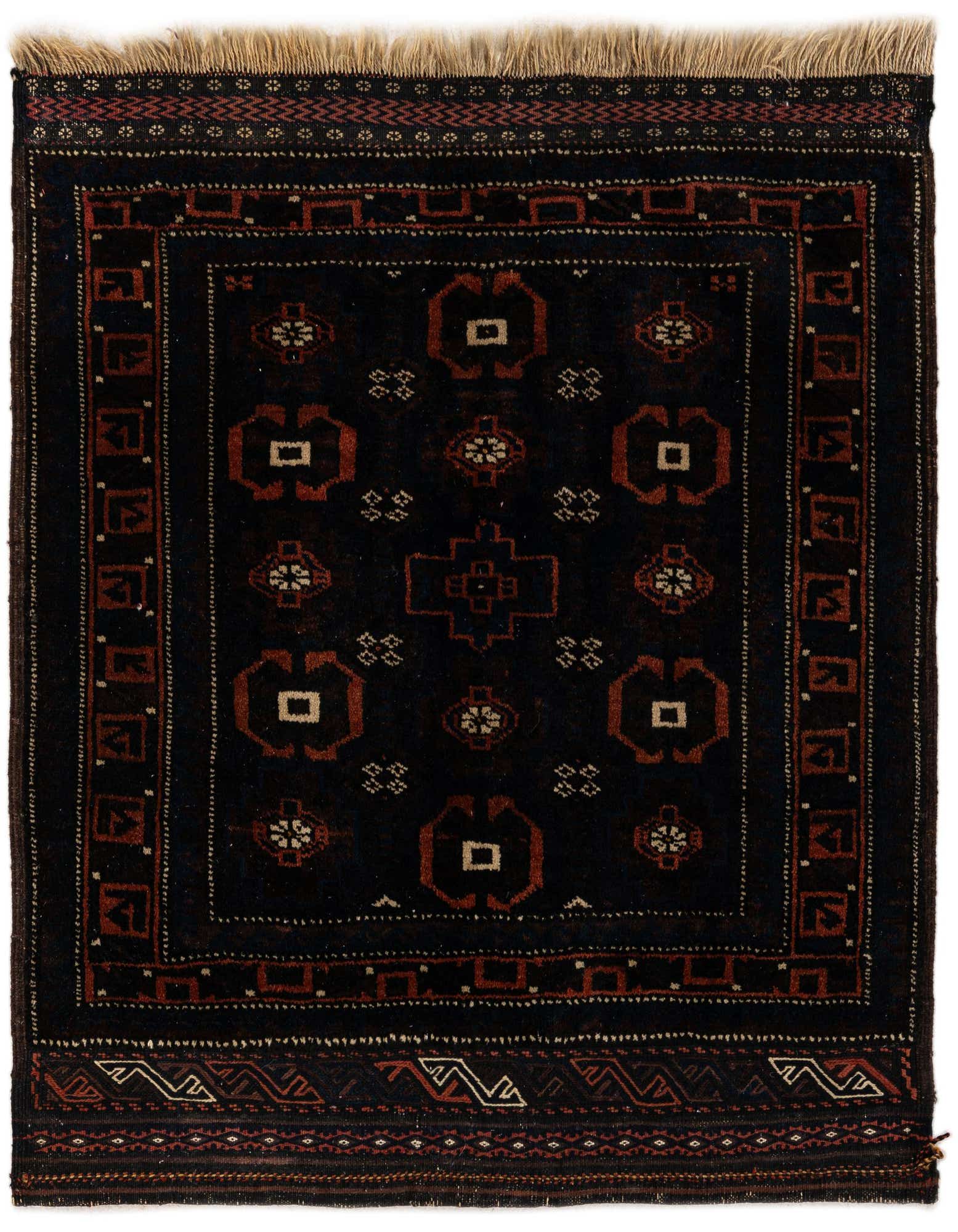 Primary image  2' 6 x 2' 7  Hand Knotted Balouch Persian Wool Square Rug