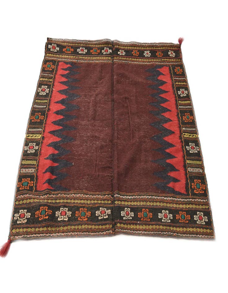 Detail image of  4' 7 x 4' 8  Hand Woven Kilim Fars Wool Square Rug