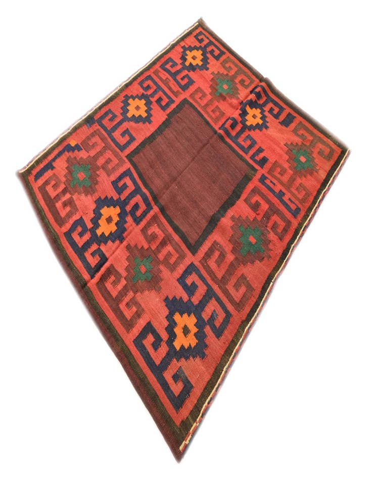 Detail image of  4' 4 x 5' 1  Hand Woven Kilim Fars Wool Square Rug