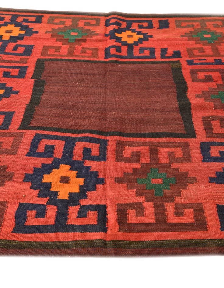 Detail image of  4' 4 x 5' 1  Hand Woven Kilim Fars Wool Square Rug