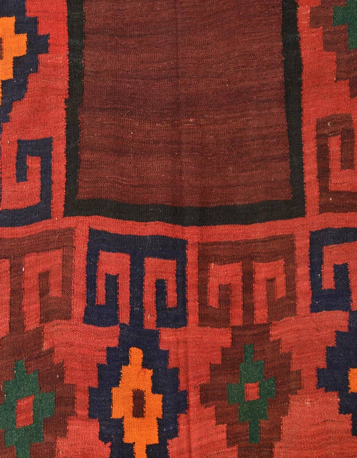 Detail image of  4' 4 x 5' 1  Hand Woven Kilim Fars Wool Square Rug