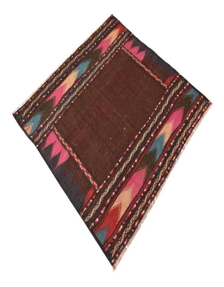 Detail image of  4' x 4'  Hand Woven Kilim Fars Wool Square Rug