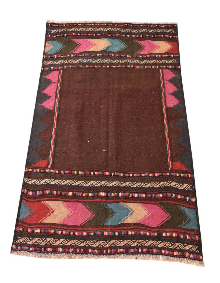 Detail image of  4' x 4'  Hand Woven Kilim Fars Wool Square Rug