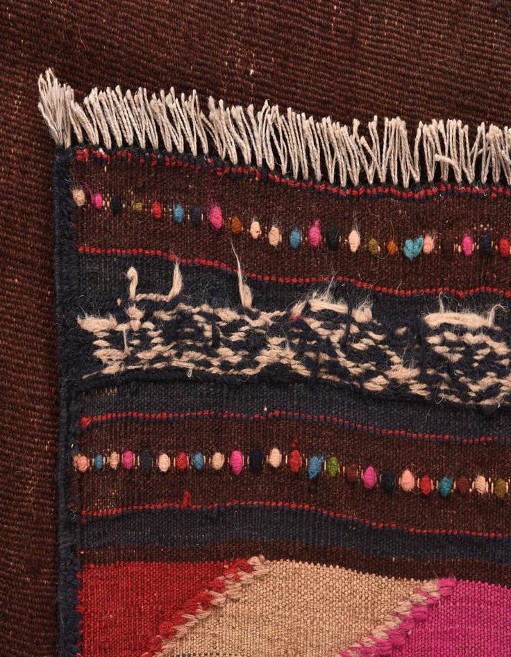 Detail image of  4' x 4'  Hand Woven Kilim Fars Wool Square Rug