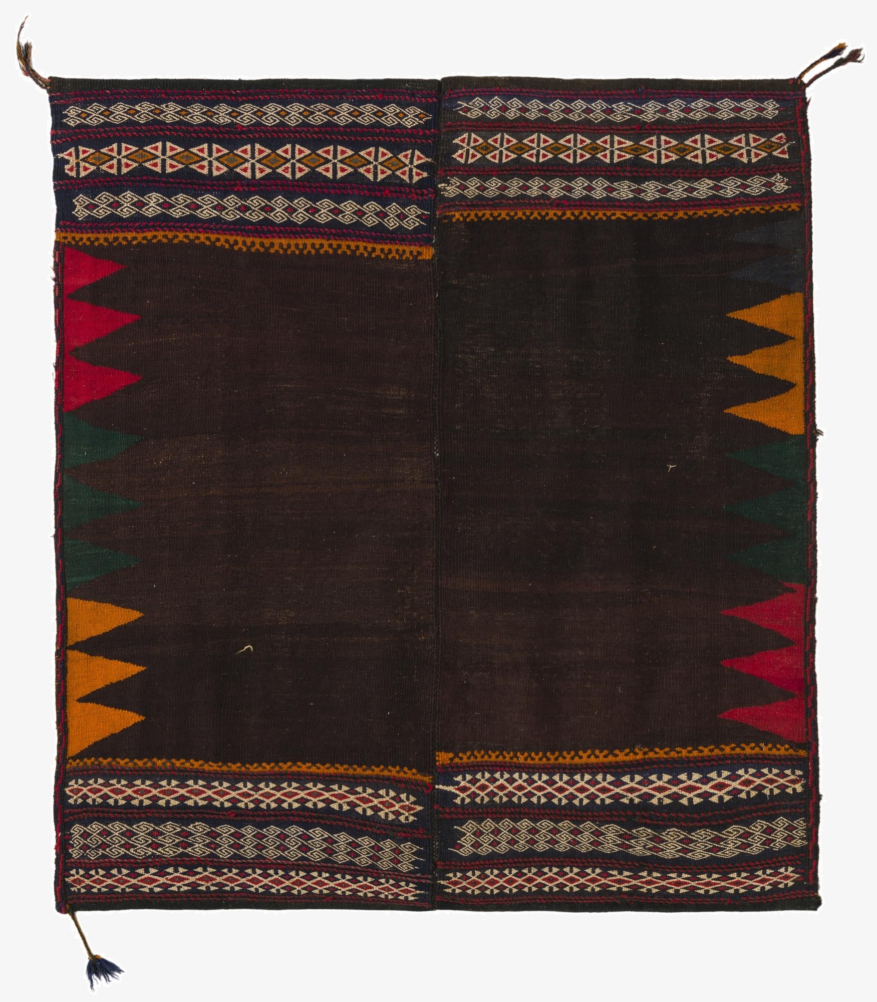  4' 3 x 4' 6  Hand Woven Kilim Fars Wool Square Rug