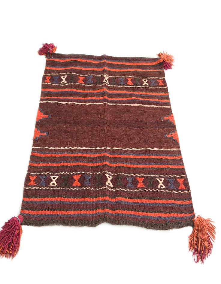 Detail image of  3' 4 x 3' 5  Hand Woven Kilim Modern Wool Square Rug