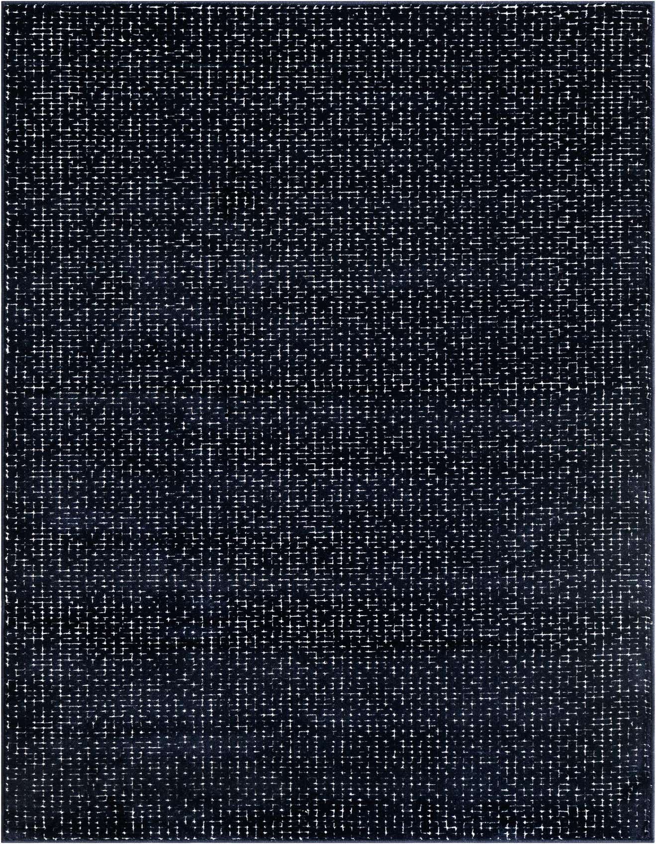 A 4x6 rectangular blue area rug with a subtle, textured grid pattern of small white dashes, suitable for various indoor rooms.