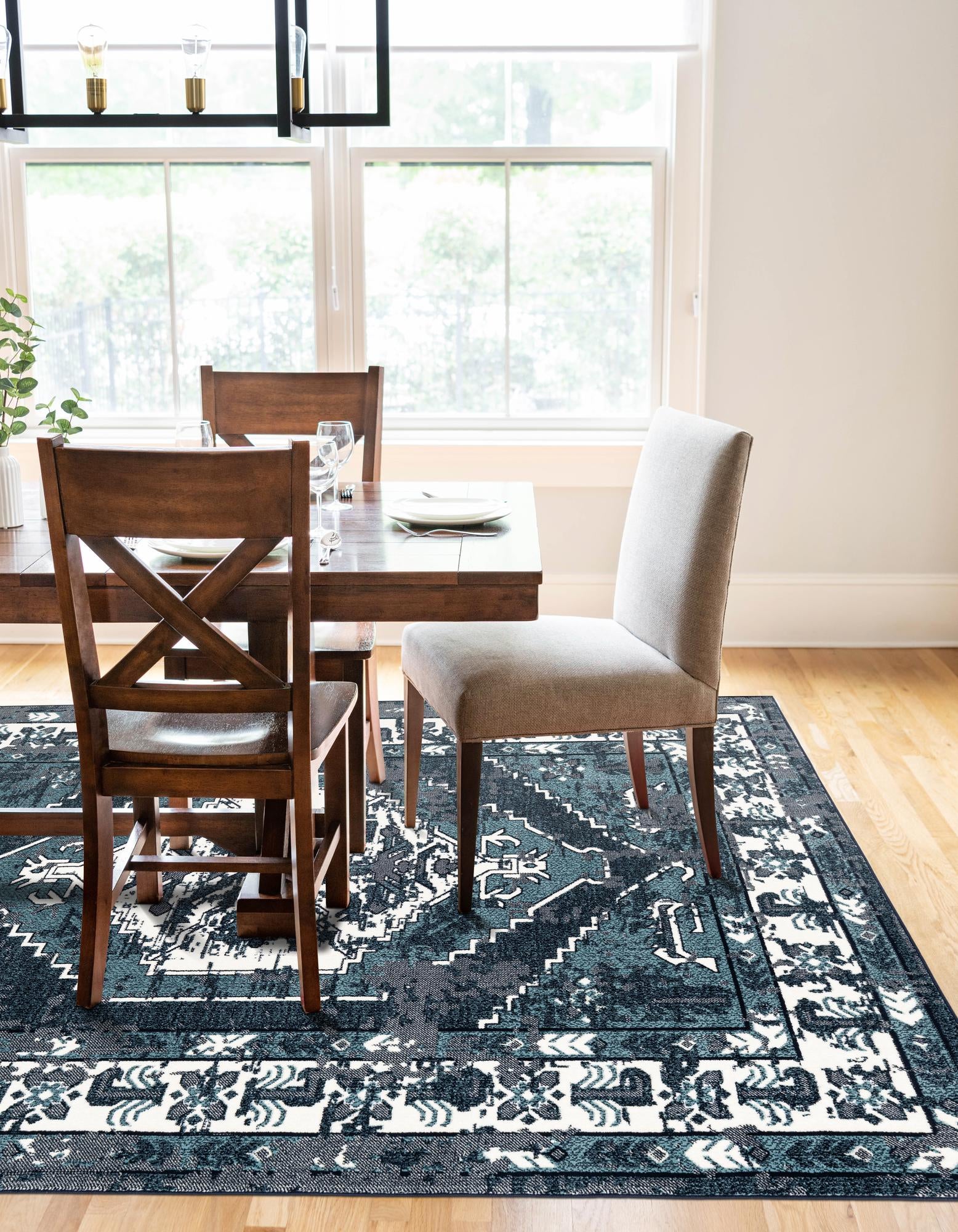 Midnight Blue 4' x 6' Nain Design Rug