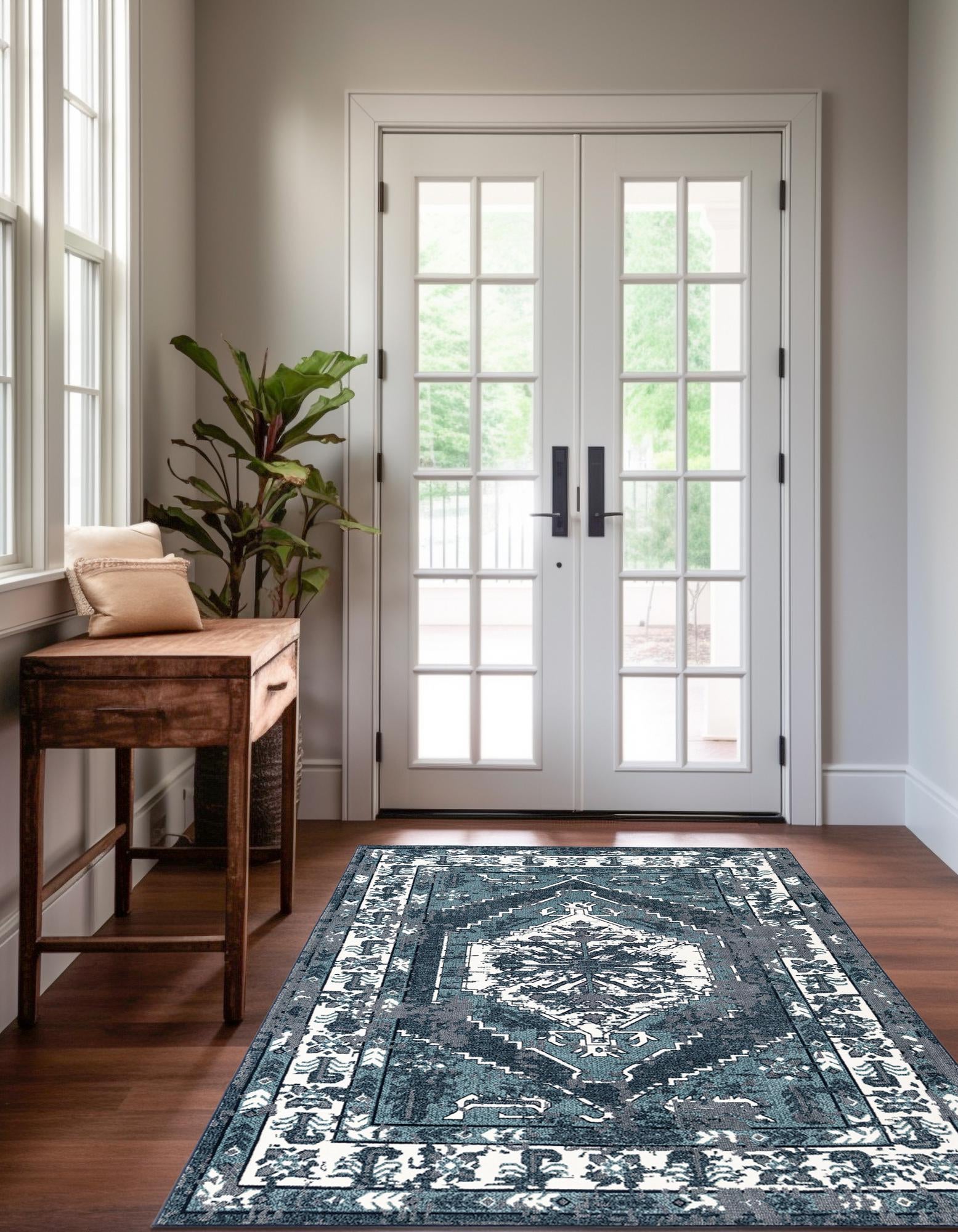 Midnight Blue 4' x 6' Nain Design Rug