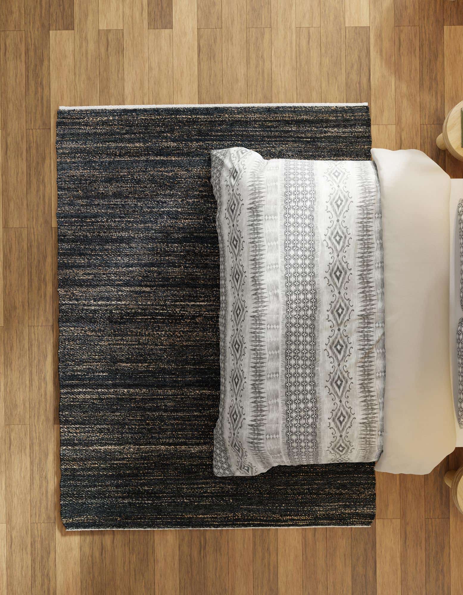 Primary image  Custom Midnight Denim Blue  Hand Woven Palm Beach Jute Rug