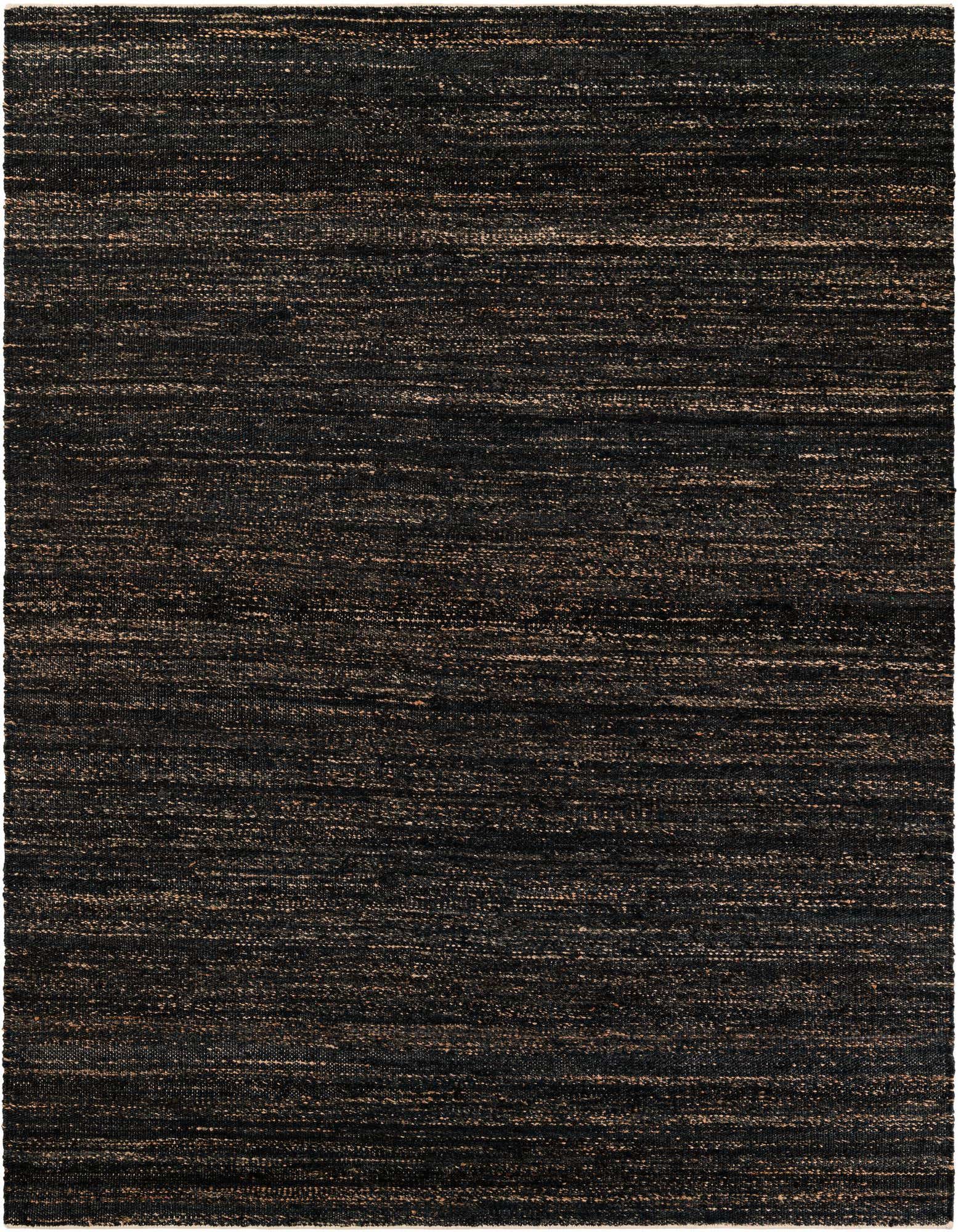 A rectangular 8x10 blue jute and wool blend rug with a textured, rustic, solid pattern, suitable for a living room.