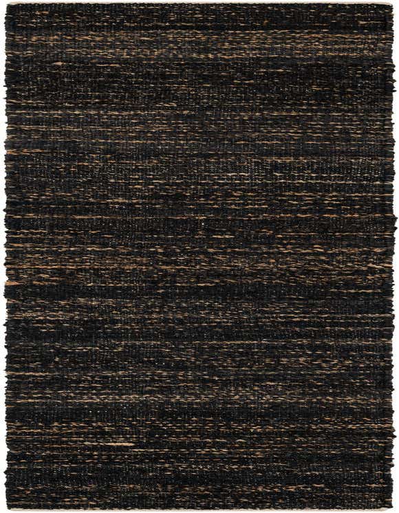 A long 8 ft runner rug from the Palm Beach Jute collection, featuring a textured flatweave in dark blue and natural jute tones, ideal for hallways.