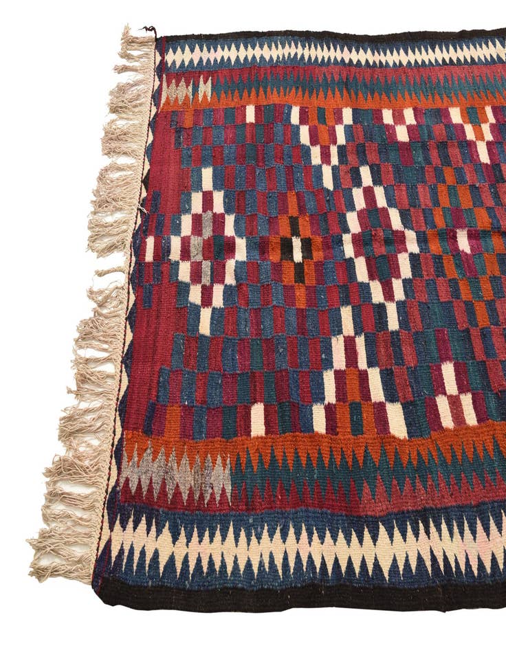 Detail image of  5' x 10'  Hand Woven Kilim Fars Wool Runner Rug