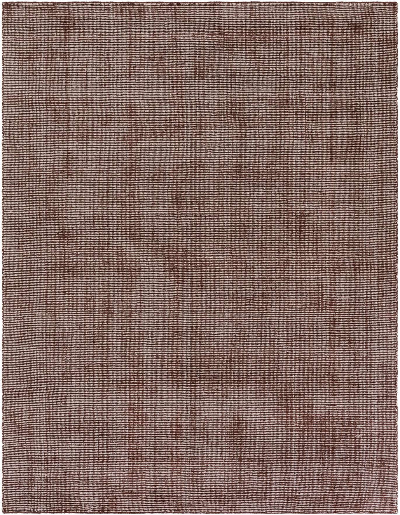 A 6x9 rectangular modern area rug in varying shades of brown and tan with a textured, high pile.