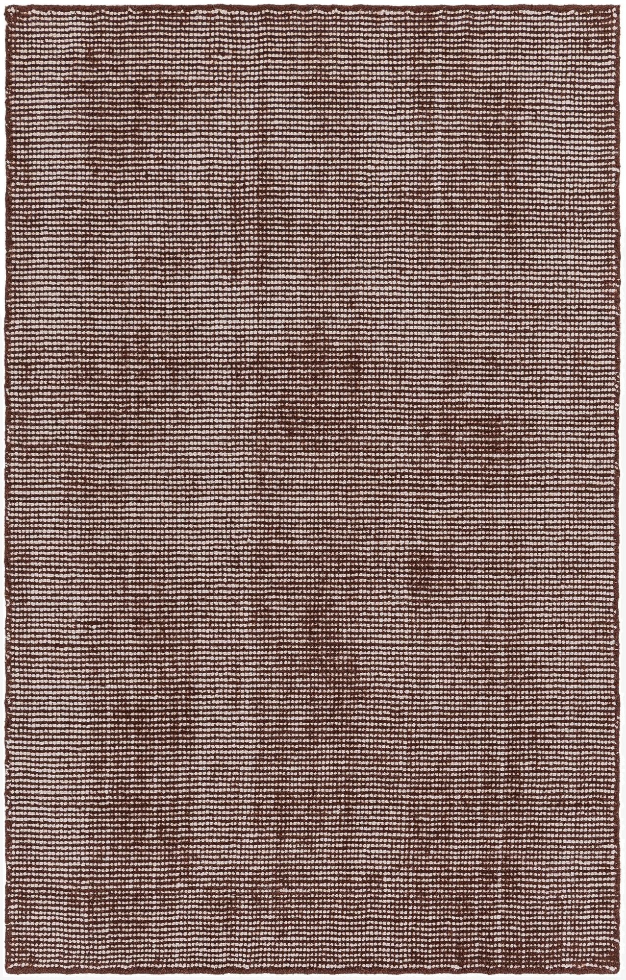 A 3x5 rectangular brown and tan modern area rug with a textured, high pile, suitable for indoor spaces.