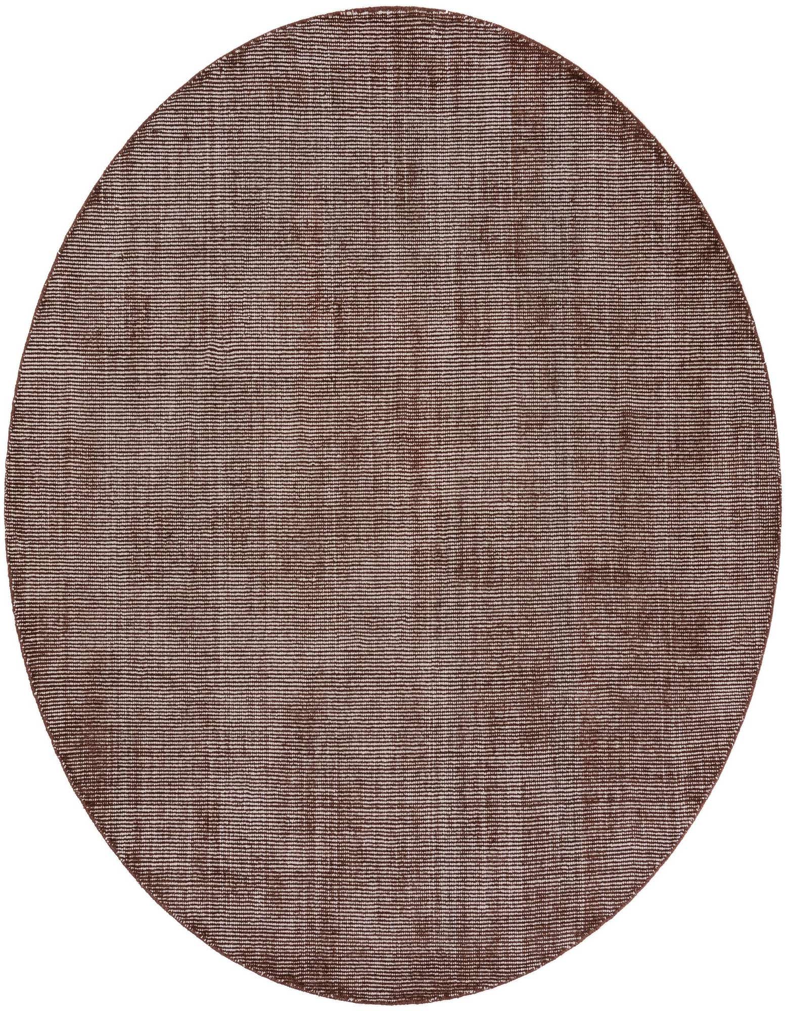 A round 7' 10 x 7' 10 Jill Zarin English Manor rug in varying shades of brown and tan, featuring a modern textured wool pile.