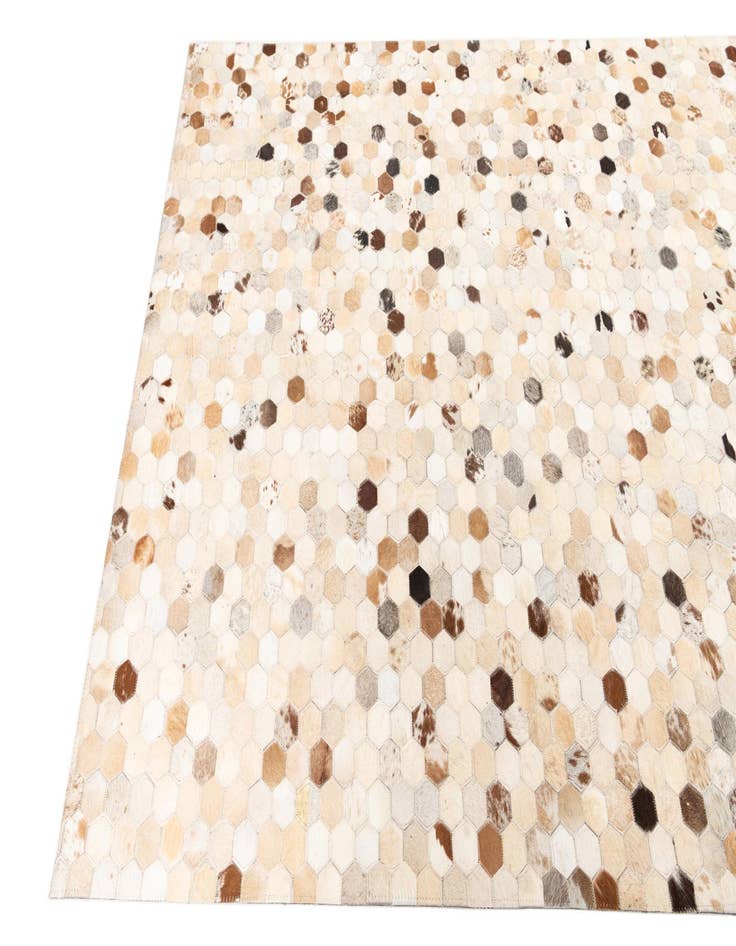 Detail image of  5' 1 x 8' 2 Cowhide Leather Rug