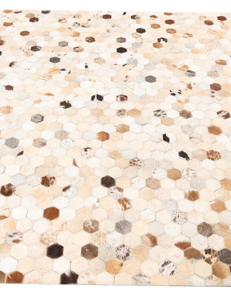 Detail image of  5' 1 x 8' 2 Cowhide Leather Rug