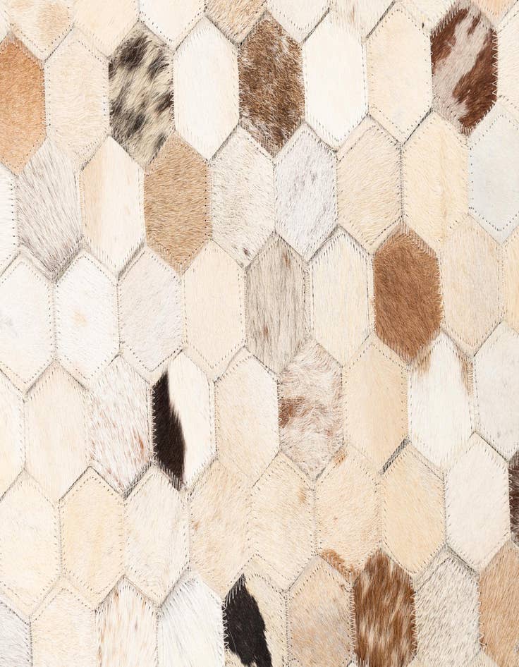 Detail image of  5' 1 x 8' 2 Cowhide Leather Rug