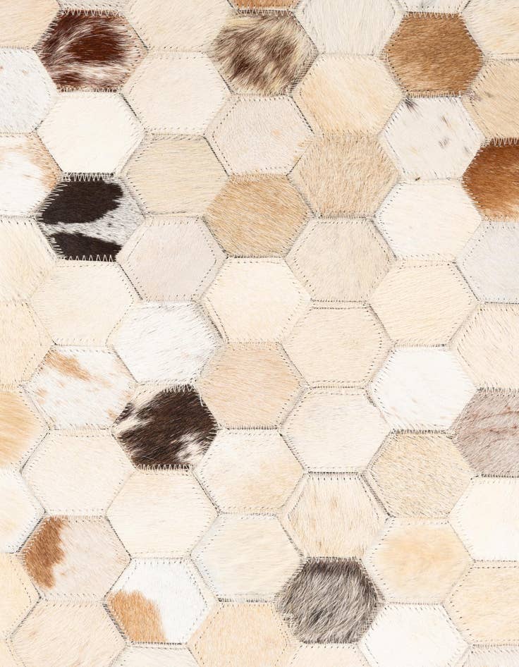 Detail image of  5' 1 x 8' 2 Cowhide Leather Rug