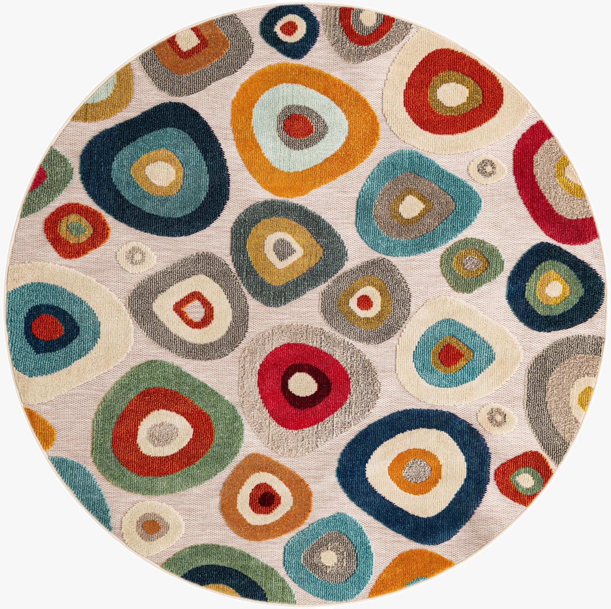  6' x 6'  Washable Casablanca Indoor / Outdoor Round Rug
