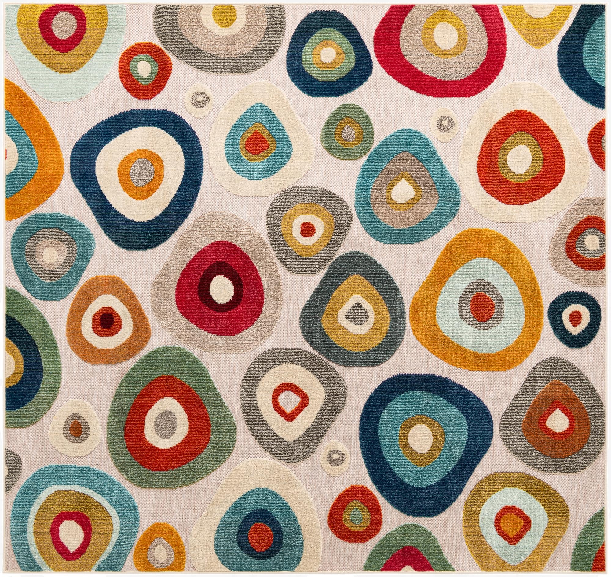  7' 10 x 7' 10  Washable Casablanca Indoor / Outdoor Square Rug