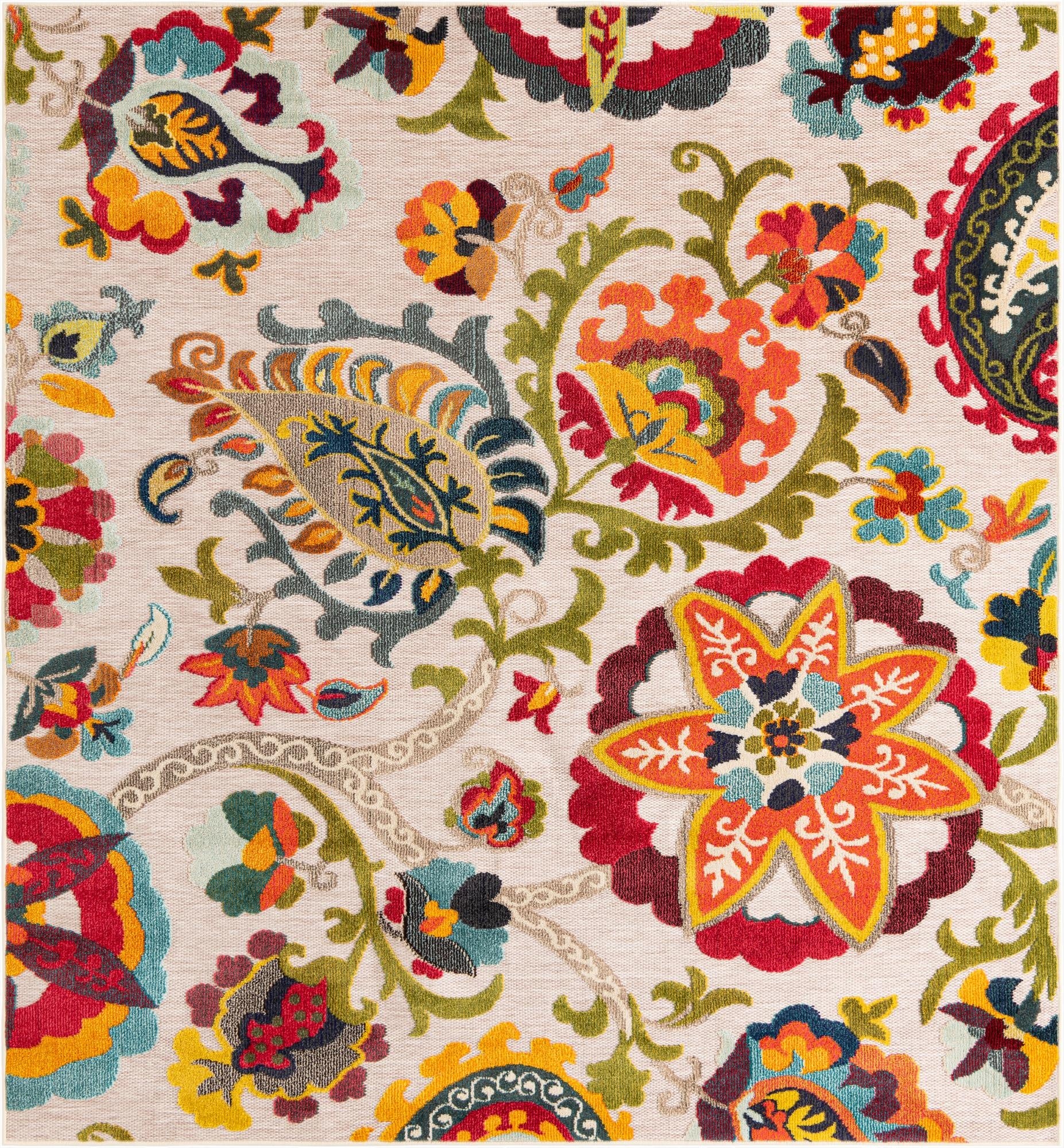  7' 10 x 7' 10  Washable Casablanca Indoor / Outdoor Square Rug