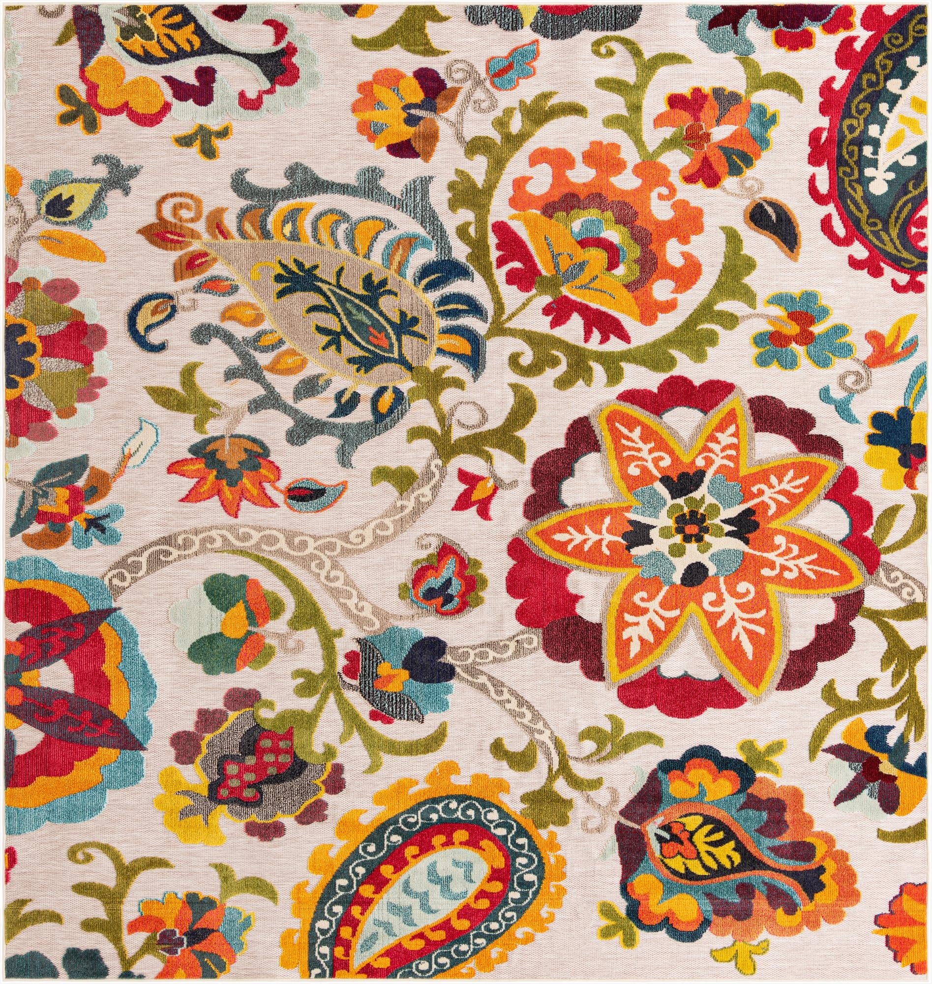  10' x 10'  Washable Casablanca Indoor / Outdoor Square Rug