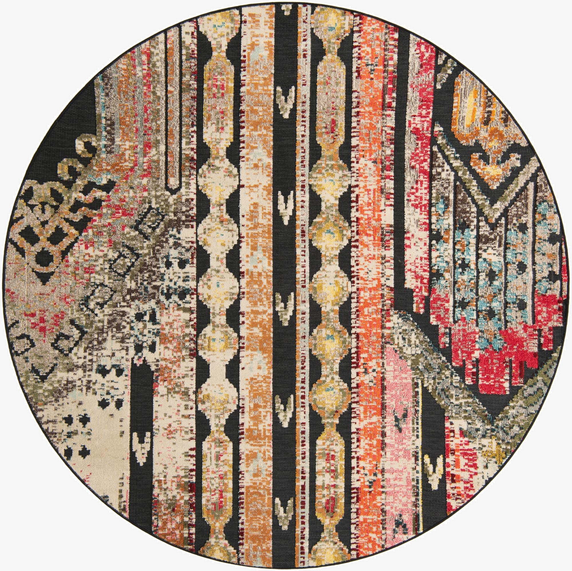  7' 10 x 7' 10  Washable Casablanca Indoor / Outdoor Round Rug