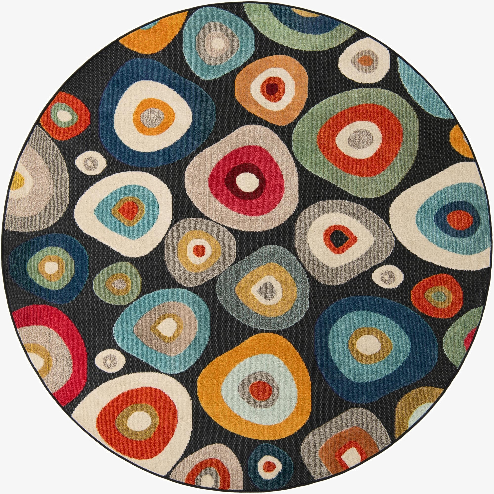  7' 10 x 7' 10  Washable Casablanca Indoor / Outdoor Round Rug