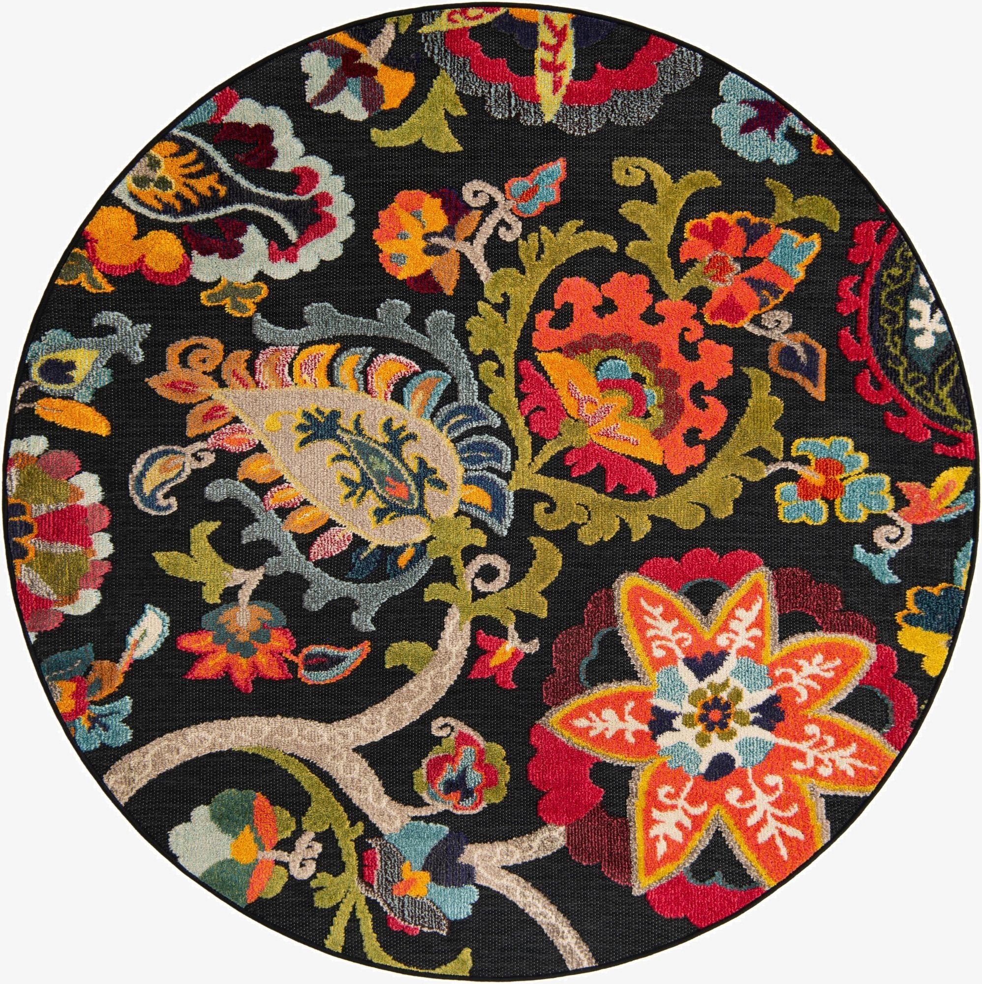  6' x 6'  Washable Casablanca Indoor / Outdoor Round Rug