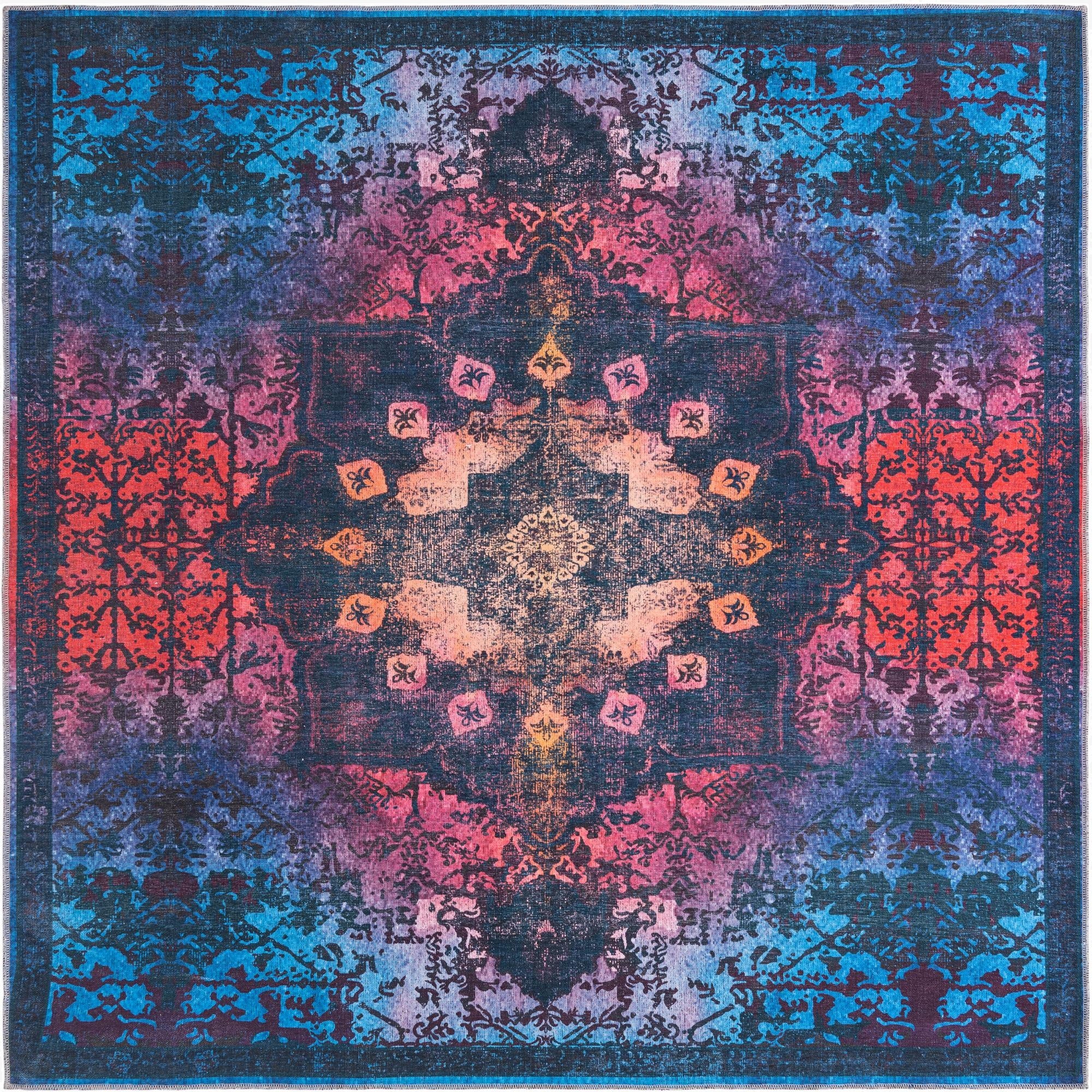  7' 10 x 7' 10  Washable Francesca Square Rug