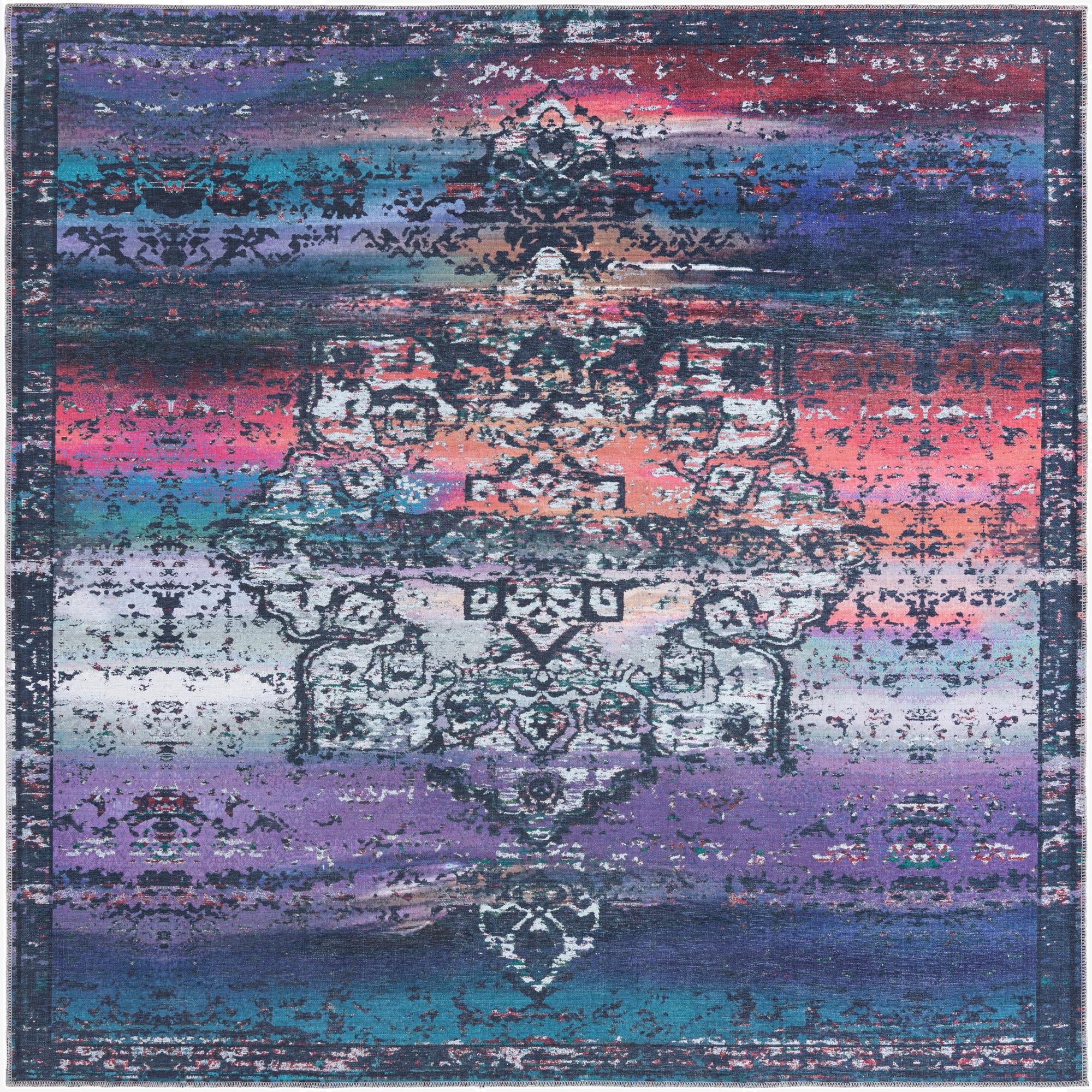  7' 10 x 7' 10  Washable Francesca Square Rug