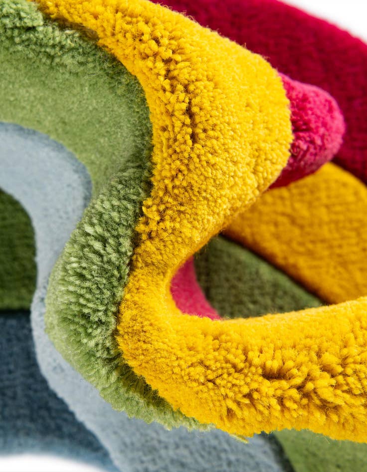 Detail image of  1' 4 x 2' 4 Happy Rugs Rainbow Wool Freeform