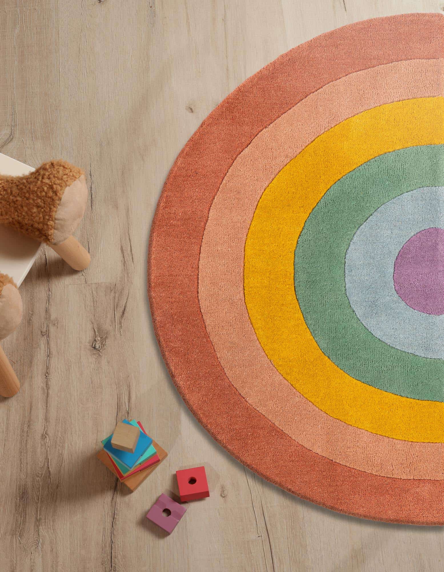 Multicolor 2' 4 x 4' 1 Playtime Kids Wool Freeform Rug | Rugs.com