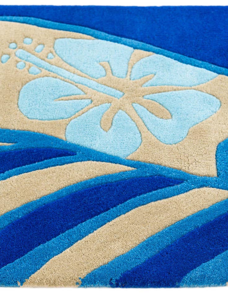 Detail image of 2' x 8' 10 SurfBoard Wool Freeform Rug