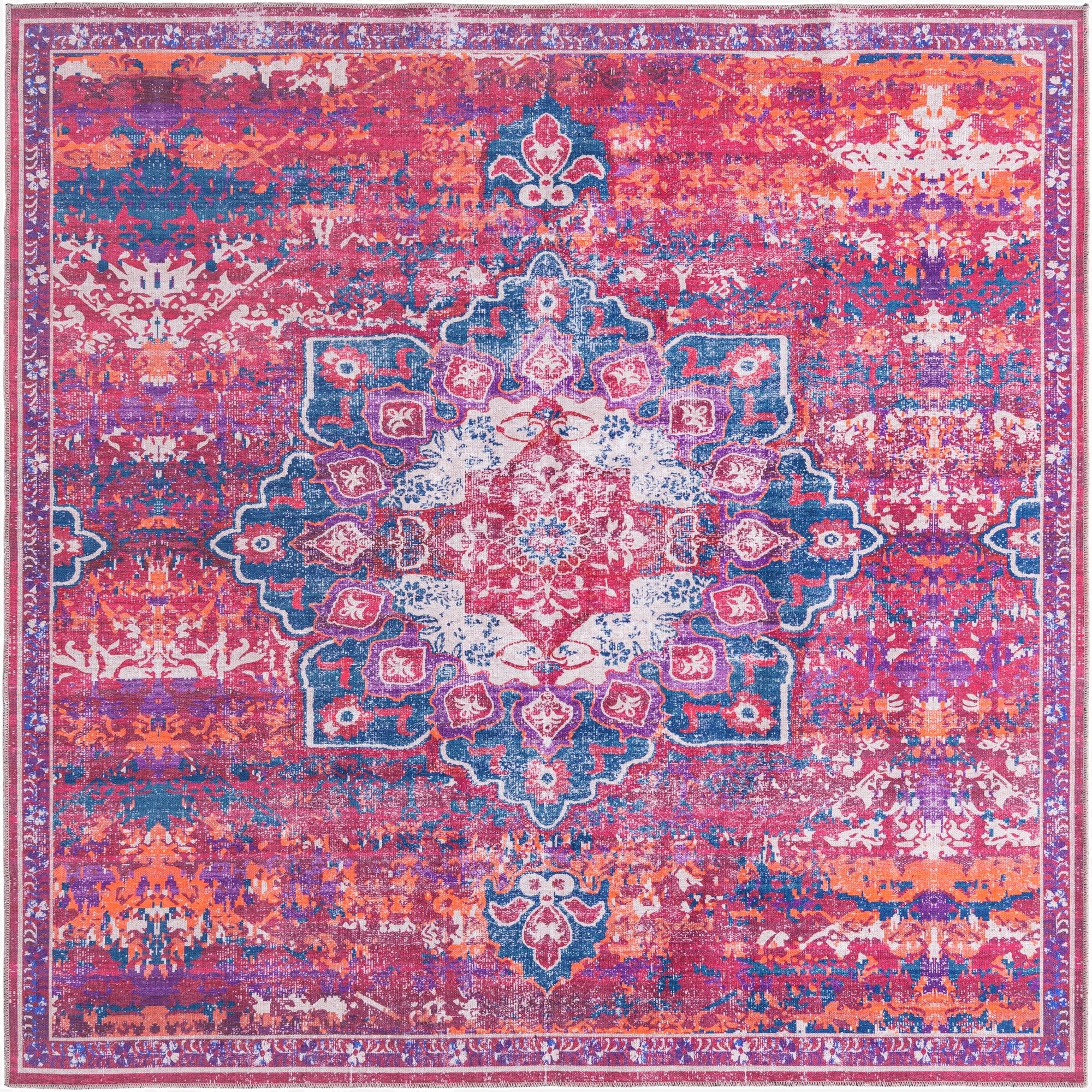  7' 3 x 7' 3  Washable Francesca Square Rug