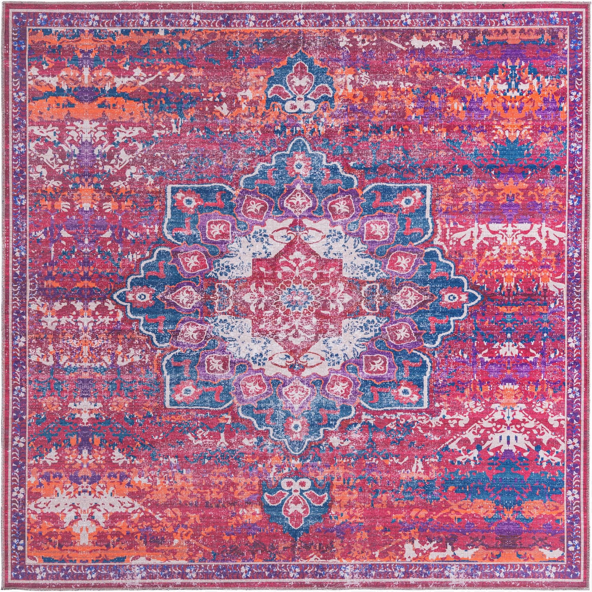  7' 10 x 7' 10  Washable Francesca Square Rug