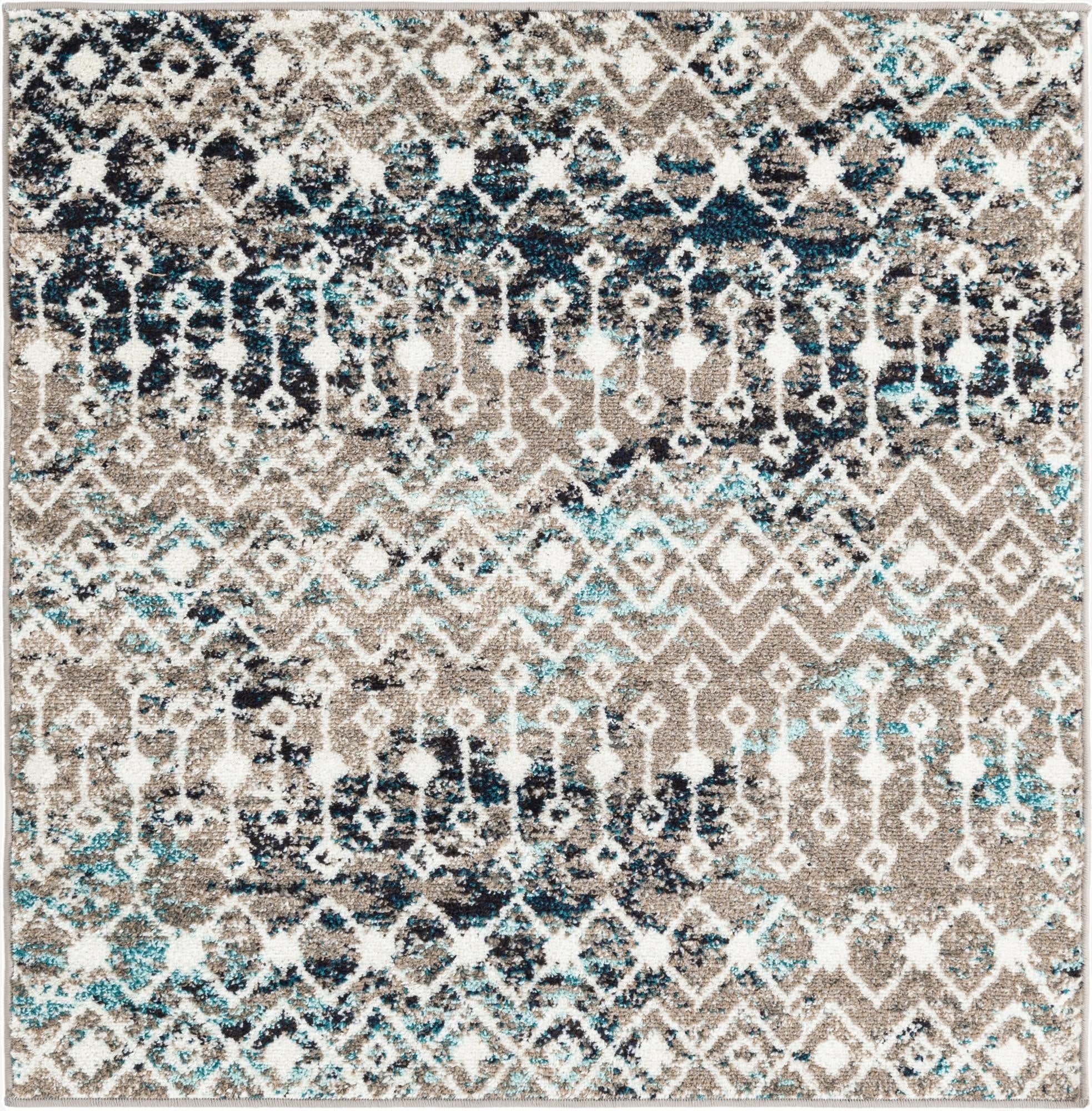  4' x 4' Moroccan Trellis Square Rug