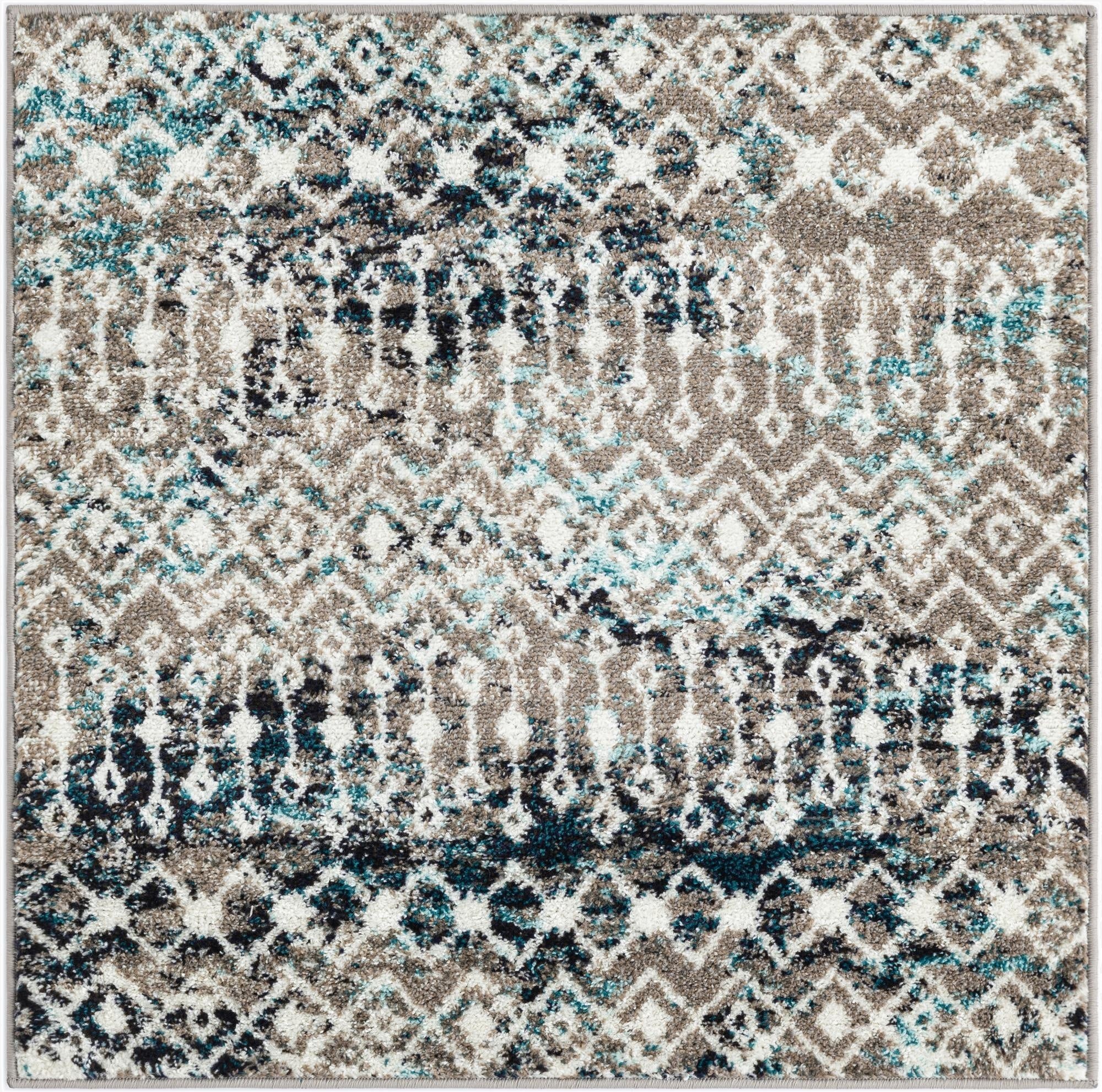 Primary image  3' x 3' Moroccan Trellis Square Rug