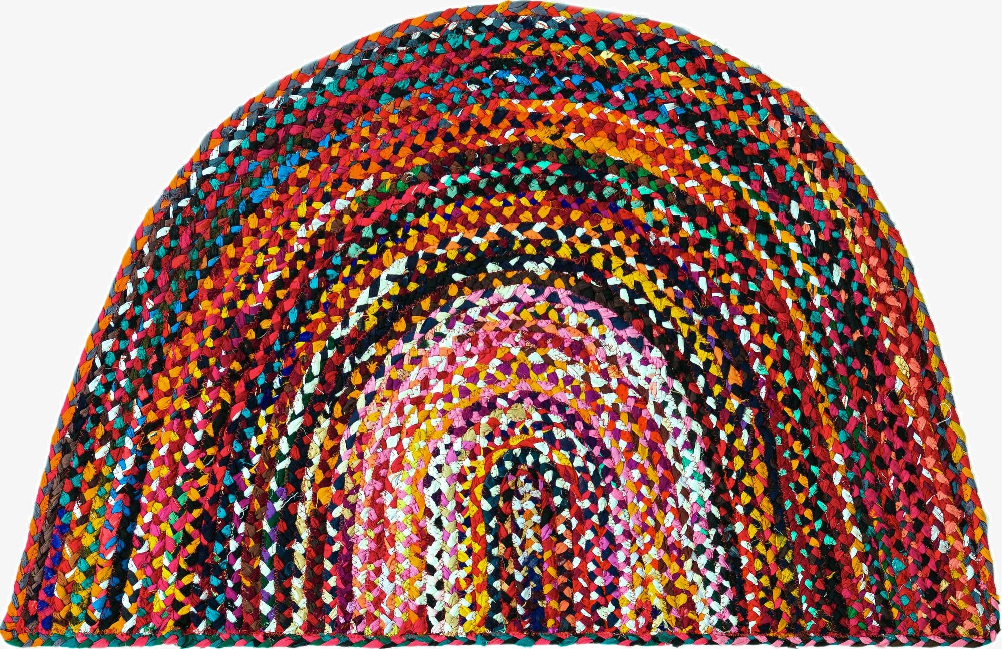  2' 7 x 4' 1  Hand Braided Chindi Hearth Rug