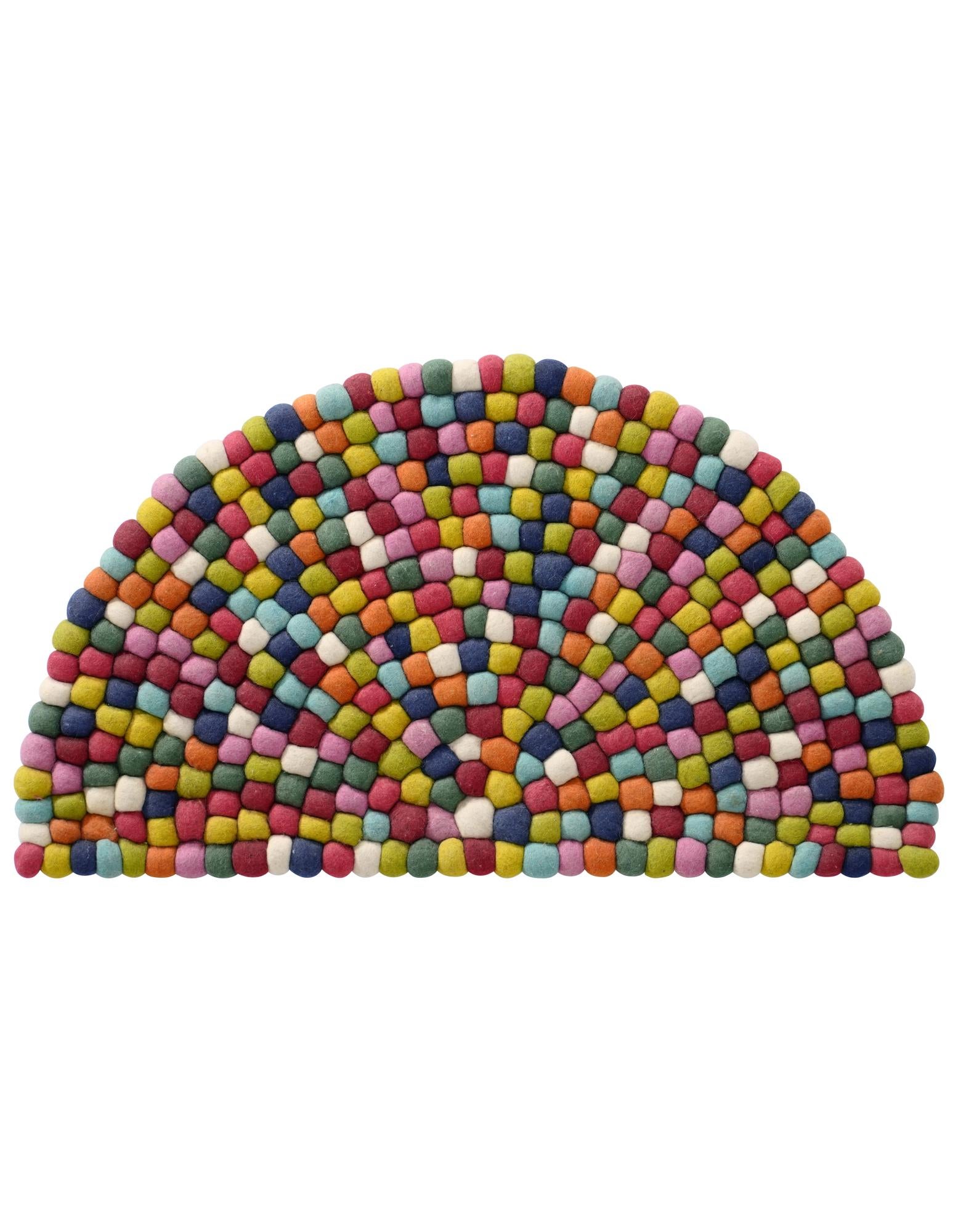  2' 2 x 3' 7 Felt Ball Wool Hearth Rug