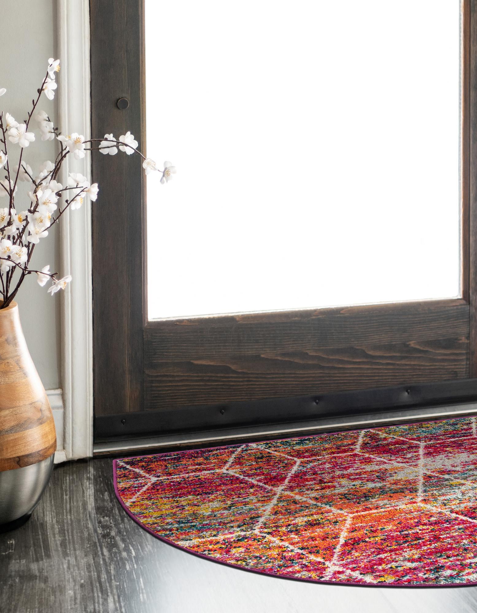 Multicolor 3' x 6' Lattice Frieze Hearth Rug | Rugs.com