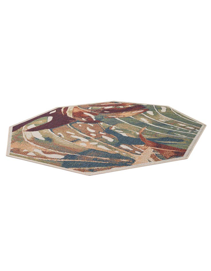 Detail image of  7' 10 x 7' 10  Washable Baja Indoor / Outdoor Octagon Rug