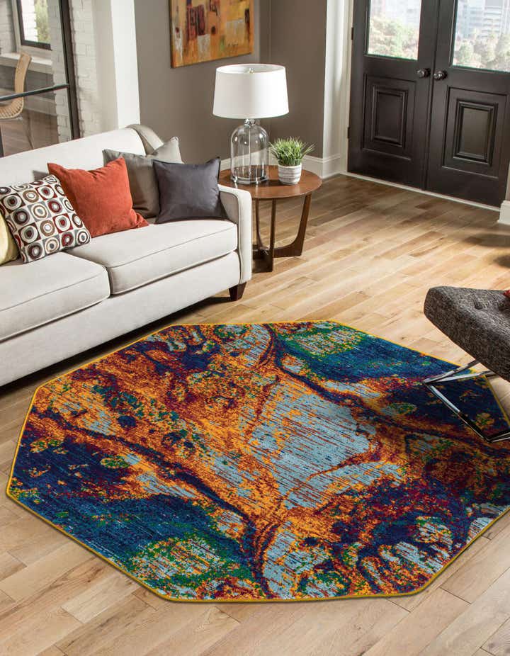 Multicolor 5' 3 x 5' 3 Calypso Octagon Rug | Rugs.com