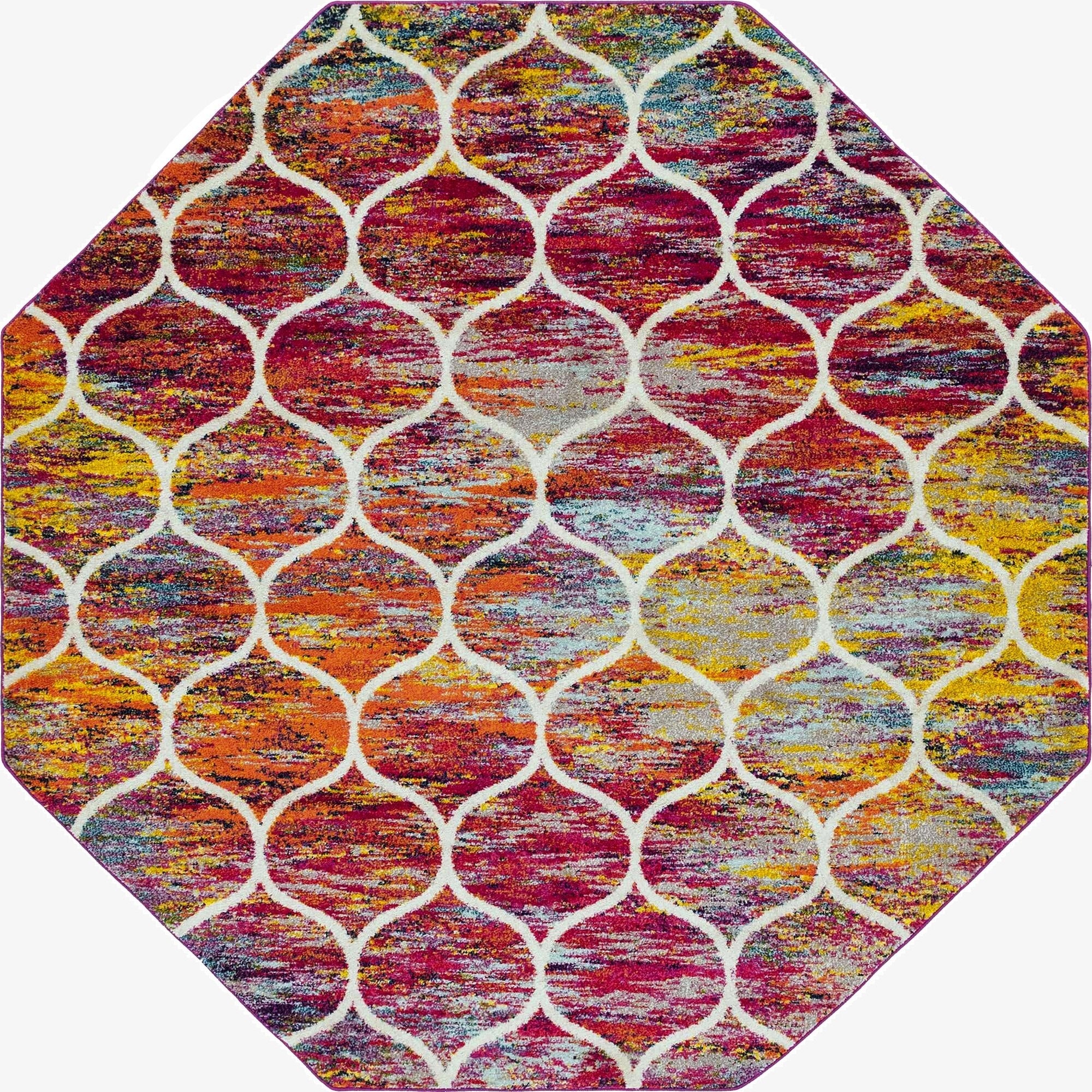  5' 3 x 5' 3 Lattice Frieze Octagon Rug