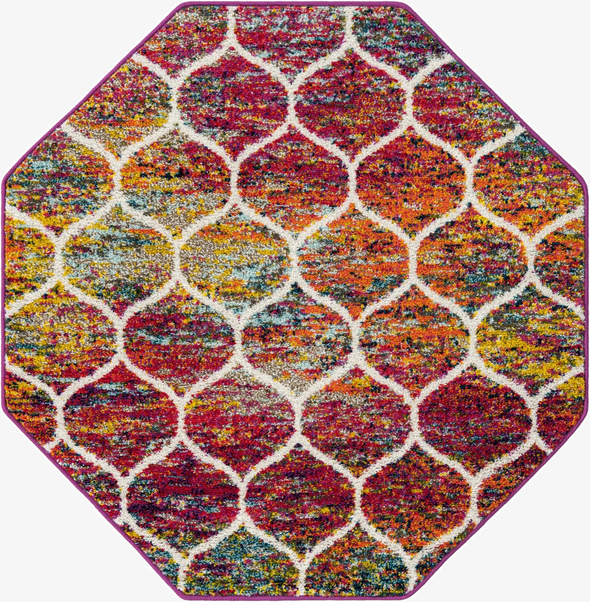  4' x 4' Lattice Frieze Octagon Rug