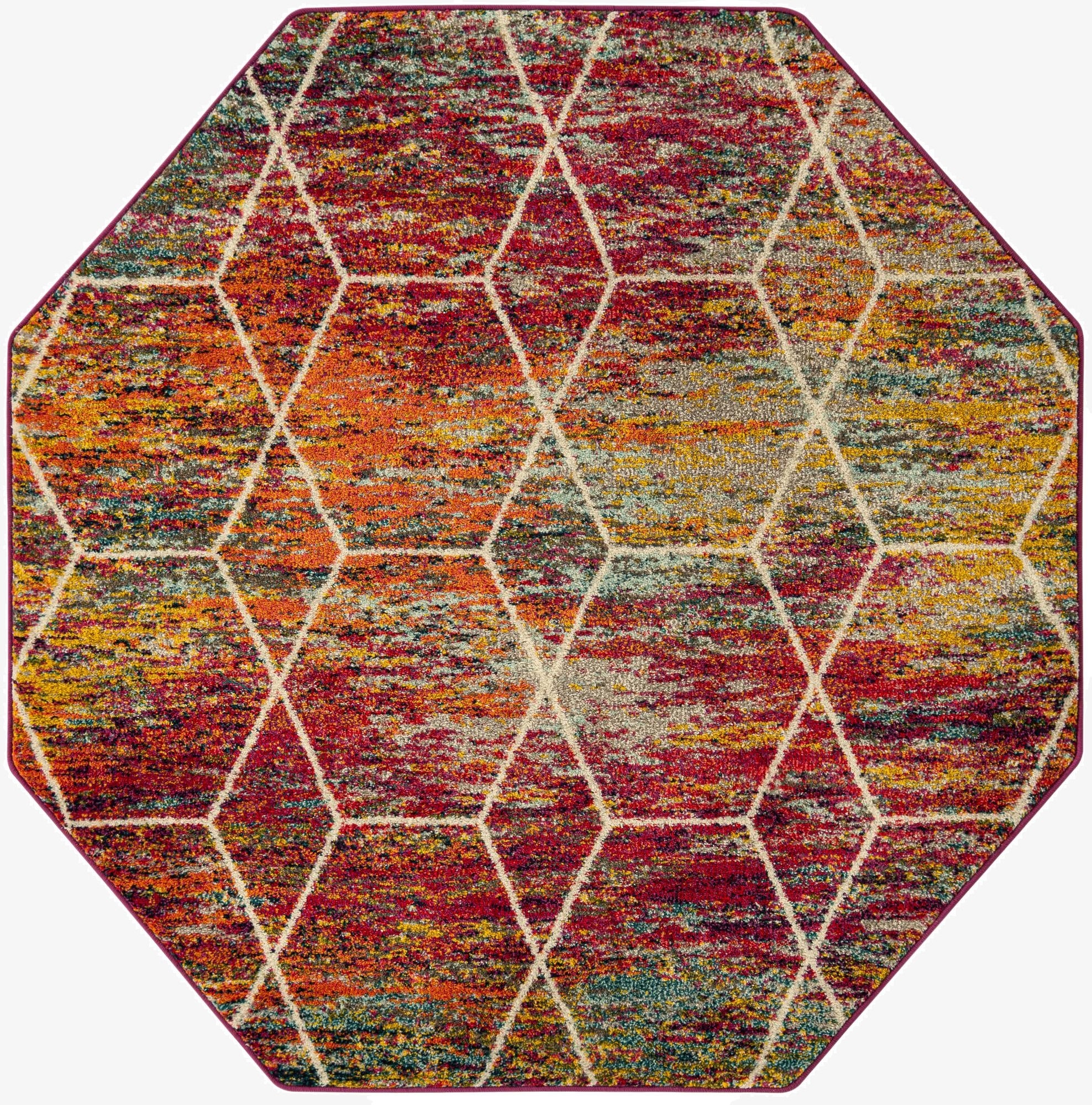  5' 3 x 5' 3 Lattice Frieze Octagon Rug